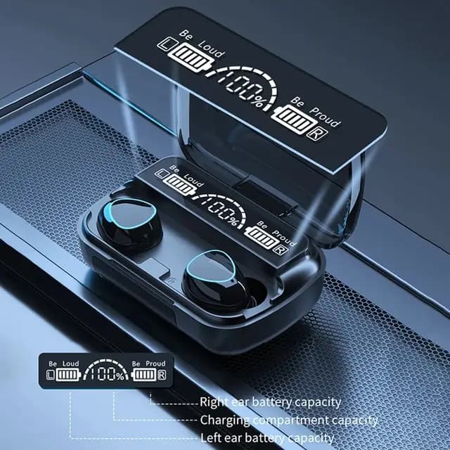 TWS M10 Wireless Bluetooth Headset 5.3 Earphones Bluetooth Headphones with Mic Earbuds 3200mAh Charger Box LED Display Fone