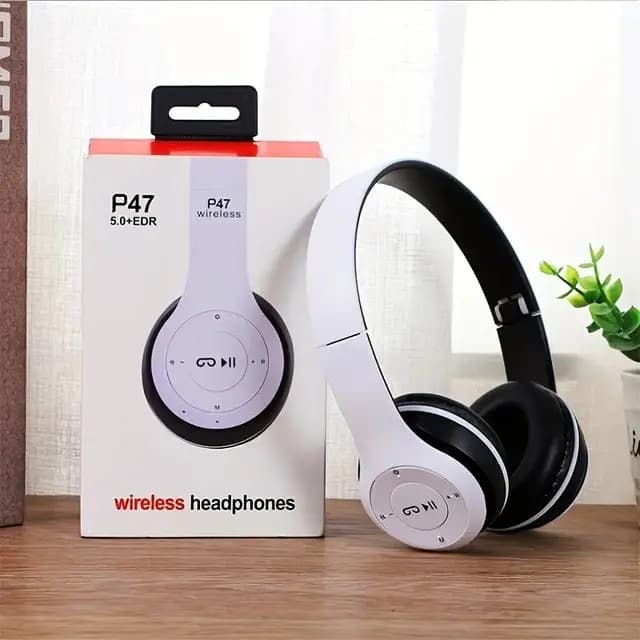 P47 Bluetooth Foldable Headset with Microphone Support Fm Radio TF for PC Smartphone and Tablet