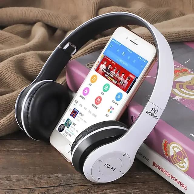 P47 Bluetooth Foldable Headset with Microphone Support Fm Radio TF for PC Smartphone and Tablet
